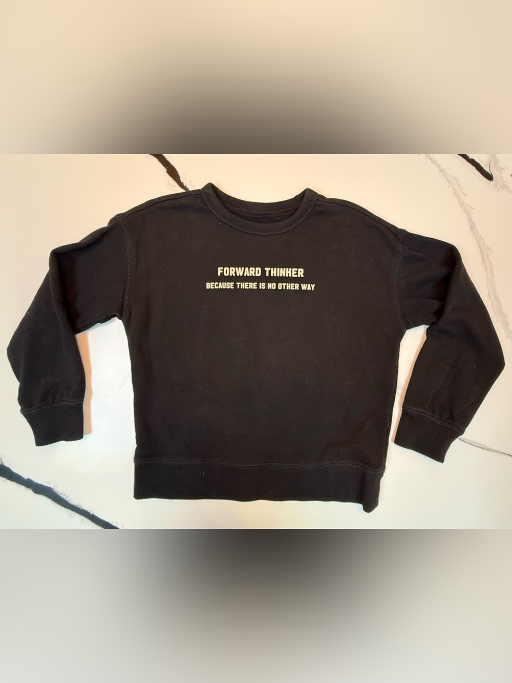 GAP Kids Forward Thinker Black Crewneck Sweatshirt Size S 6/7